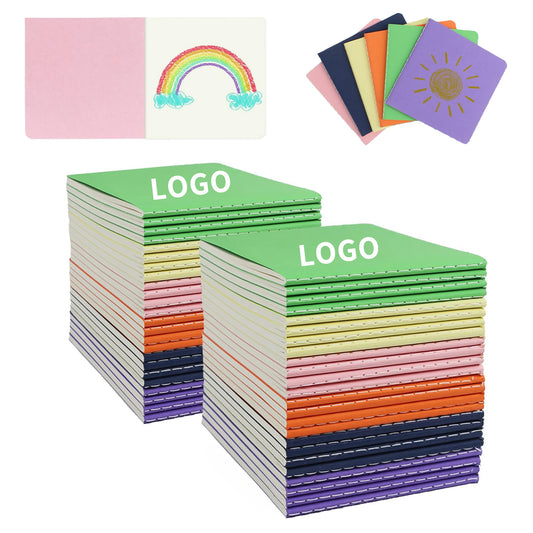 60 Blank Pages 30 Sheets 4 x 4 Inch Small Pocket Blank Mini Notebook - Green