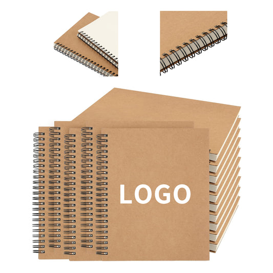 60 Sheets 120 Pages A5 Blank Spiral Sketchbook - Kraft