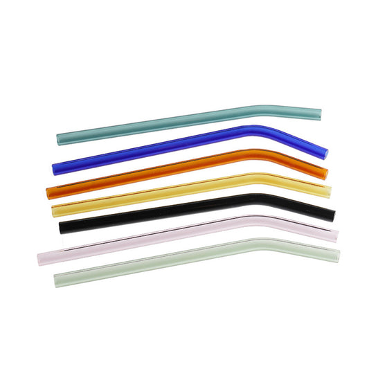 Reusable Bent Curved Glass Straw - Clear