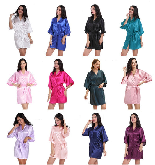 Women Nightgown Satin Pyjamas - White