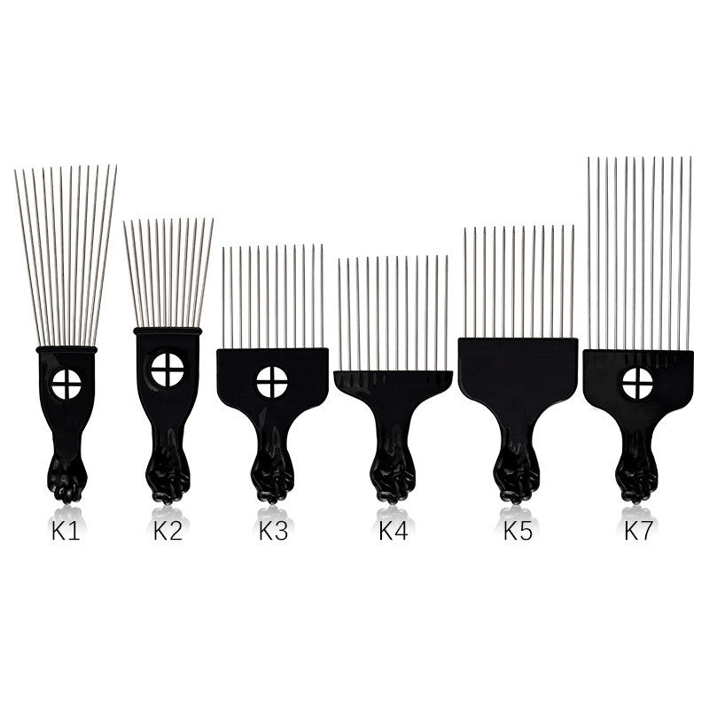 Afro Metal Hair Pick Combs - Black