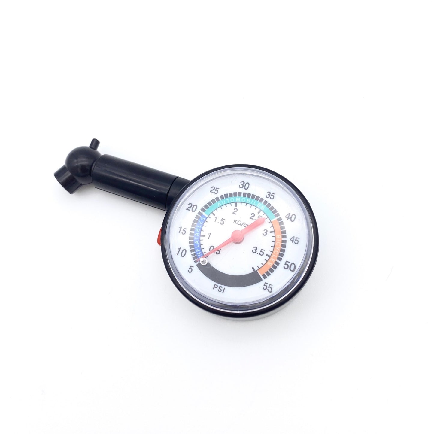Round Tire Pressure Gauge - Black