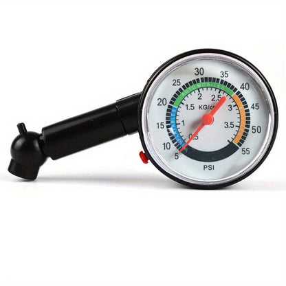 Round Tire Pressure Gauge - Black
