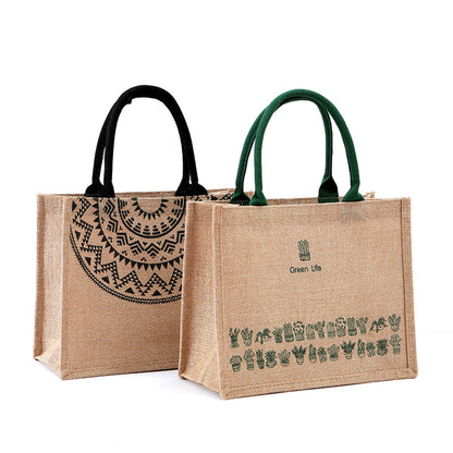 Reusable Burlap Tote Bag
