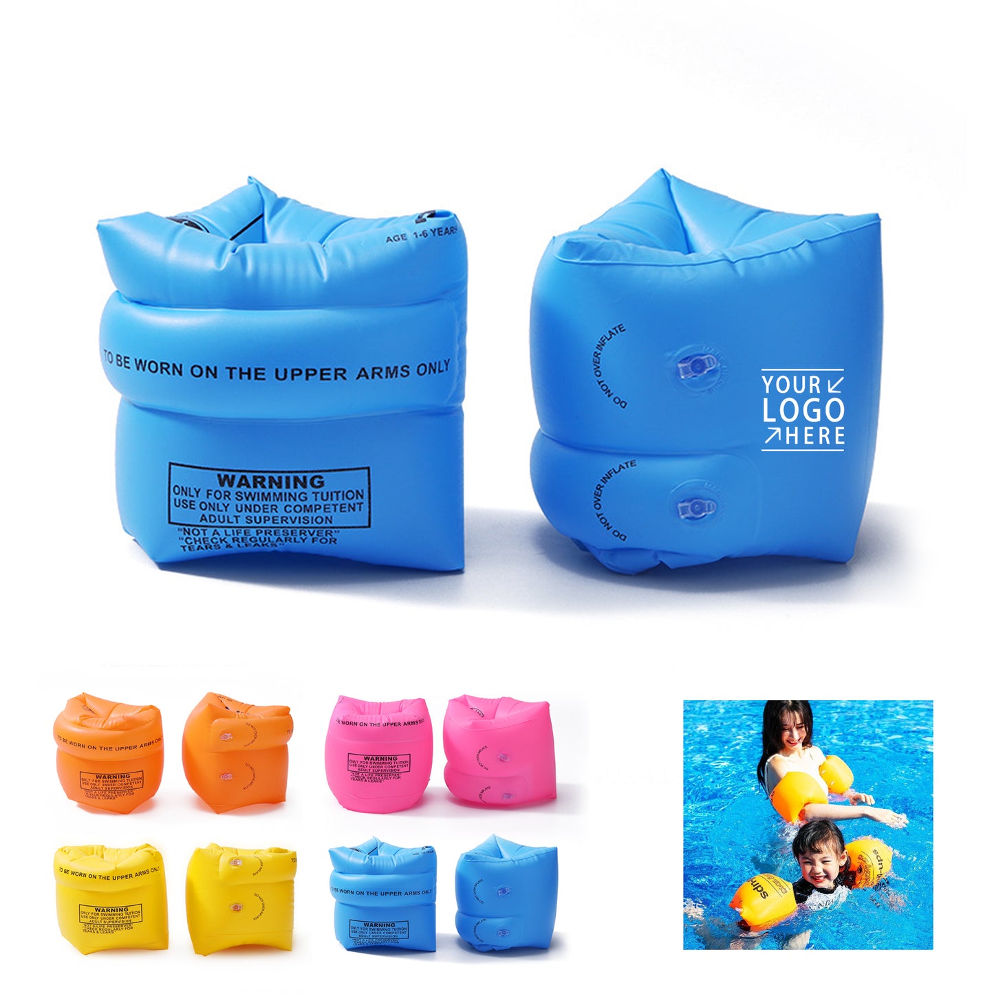 PVC Inflatable swimming Arm Band - Pink
