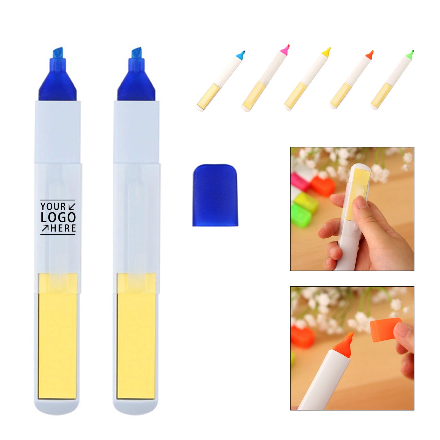 Highlighter With Sticky Note - Yellow