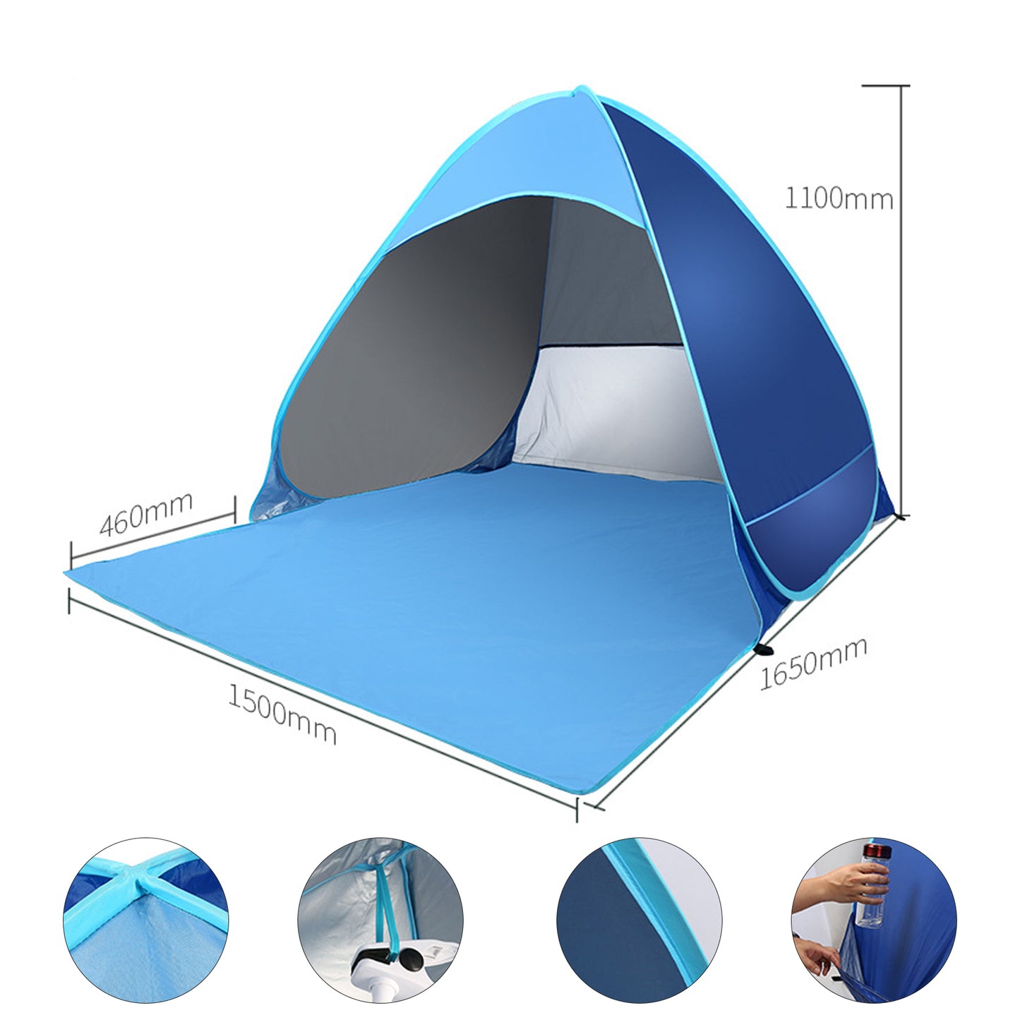 Pop-Up UV-Resistant Sun Shelter Folding Tent