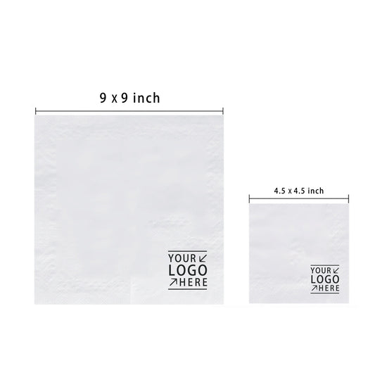 Small Bag 2-Ply Beverage Napkin - White