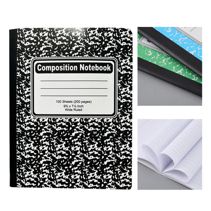 Thickening Marbled Composition Book - Black