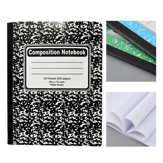 Thickening Marbled Composition Book - Black