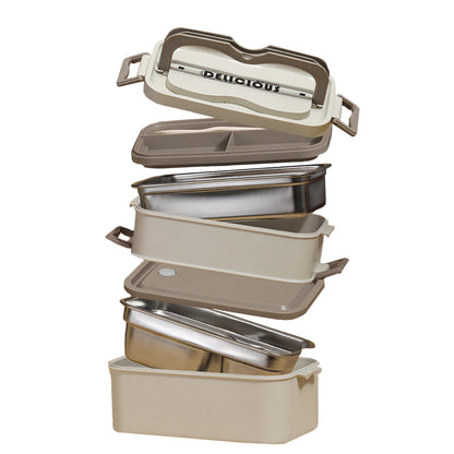 304 Stainless Steel Bento Box - Silvery