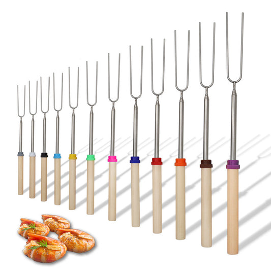 Retractable Barbecue Fork - Green