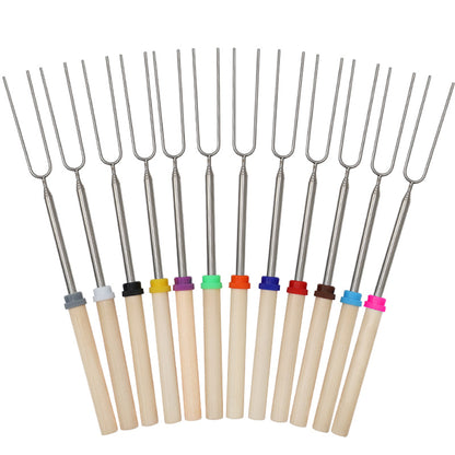 Retractable Barbecue Fork - Green