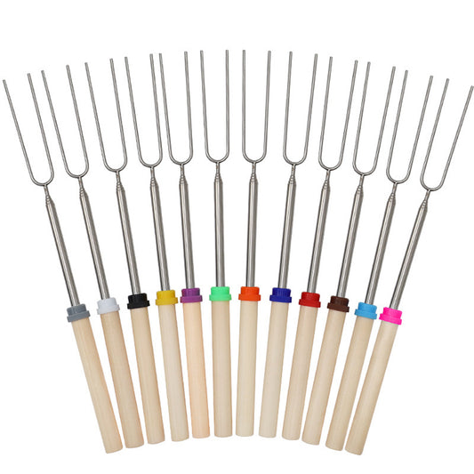 Retractable Barbecue Fork - Green