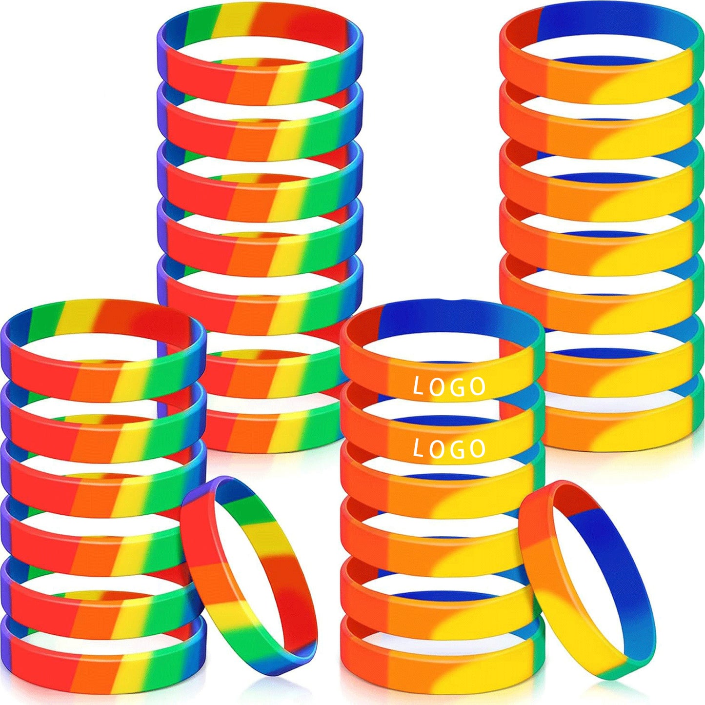 Rainbow Silicone Wristband - Colorful