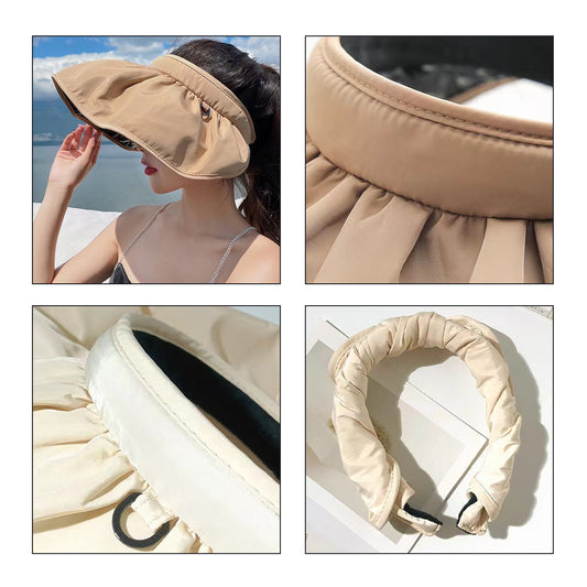 Foldable Wide Brim UV Protection Hat - Khaki