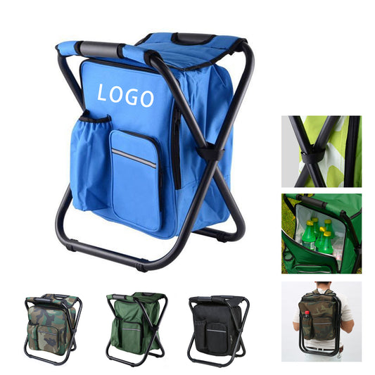 Folding Chair Stool With Cooler Bag