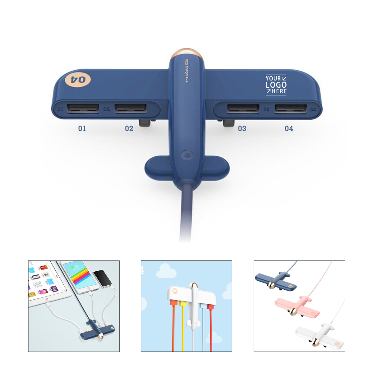 Aircraft Shape 4 Port USB Hub