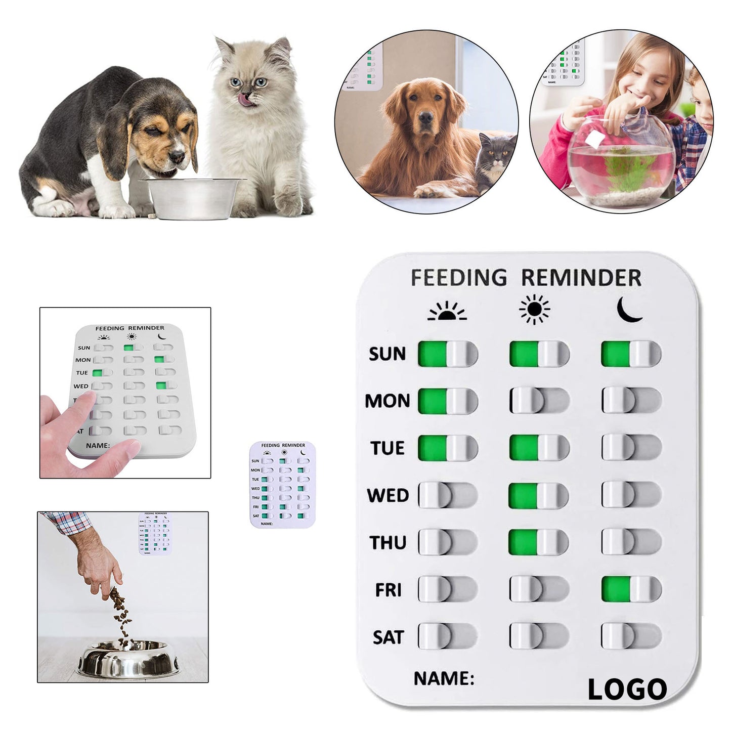 Pet Meal Tracking Reminder Chart - White