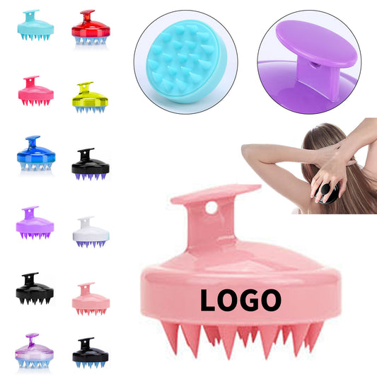 Ergonomic Manual Hair Scalp Shampoo Brush - Red