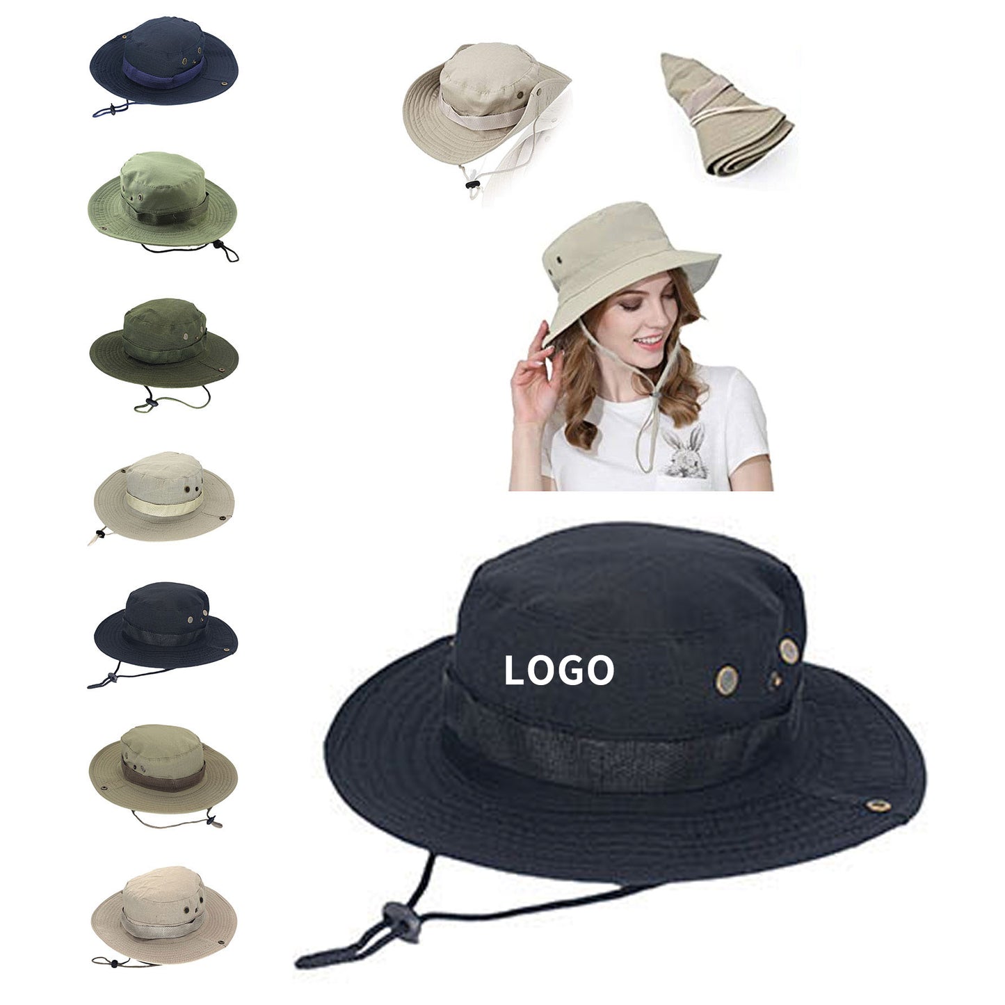 Wide Brim Sunshade Hat - Cream White