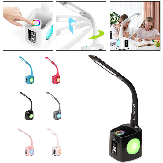 Multifunctional LED Desk Lamp with USB Charger and Color Base - Blue