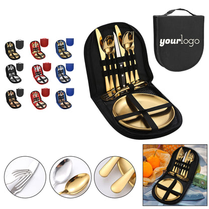 Luxury Stainless Steel Flatware Set with Case - Silver