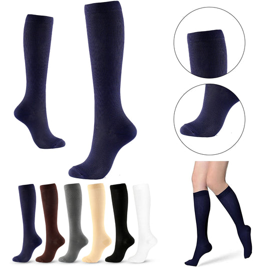 Solid Color Nylon Compression Socks