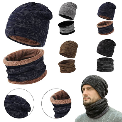 Cozy Knit Skull Cap and Neck Warmer Set