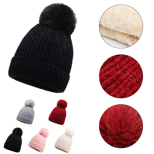 Cozy Cable Knit Cap with Pompom
