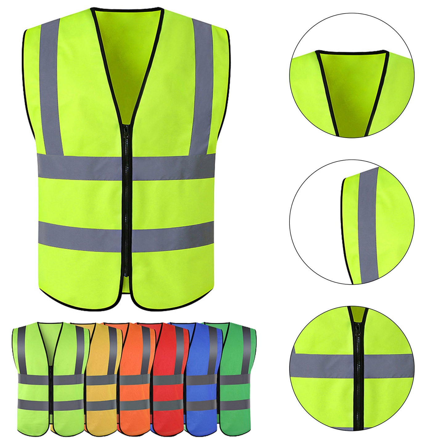 Lightweight Polyester High-Visibility Safety Vest