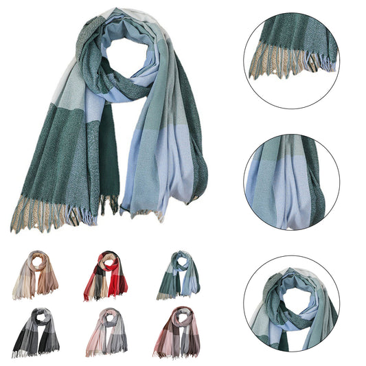Classic Plaid Polyester Scarf