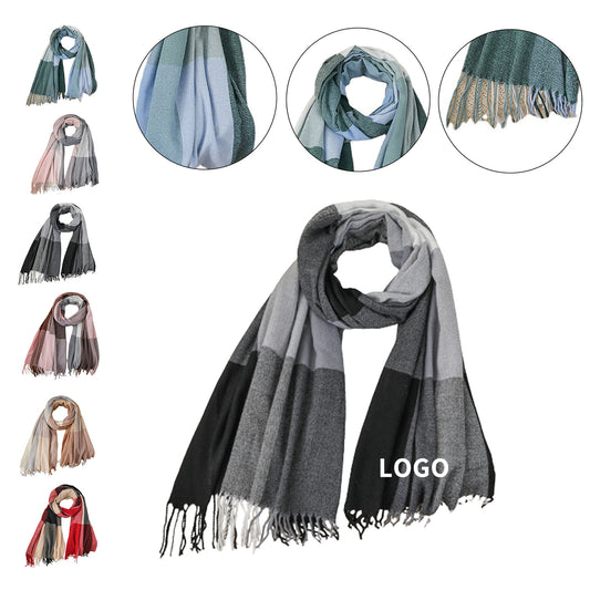 Classic Plaid Polyester Scarf