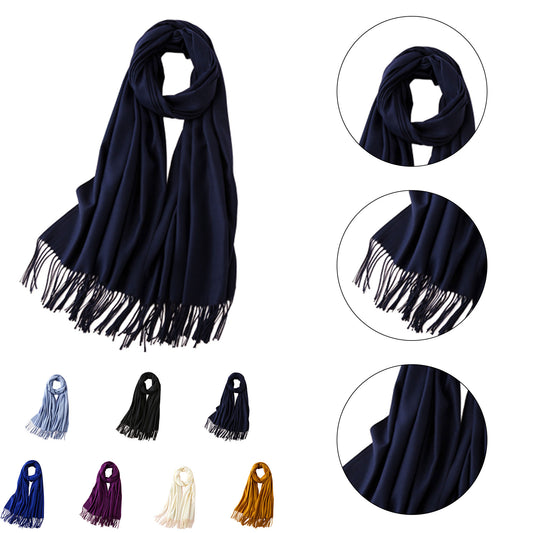 Elegant Solid Color Cashmere-Feel Scarf