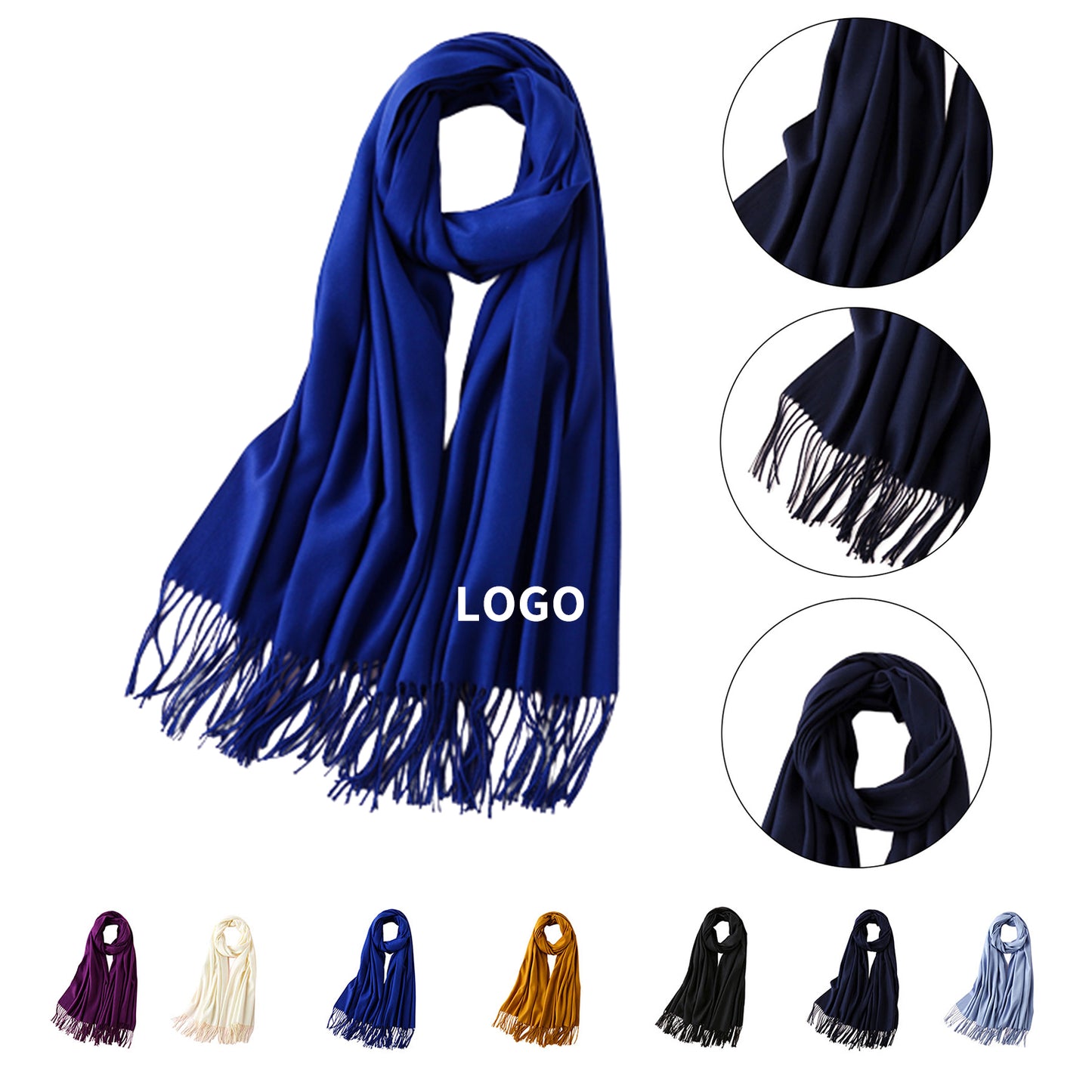 Elegant Solid Color Cashmere-Feel Scarf