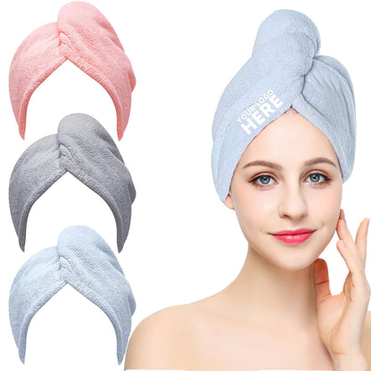 Branded Microfiber Quick-Dry Hair Towel