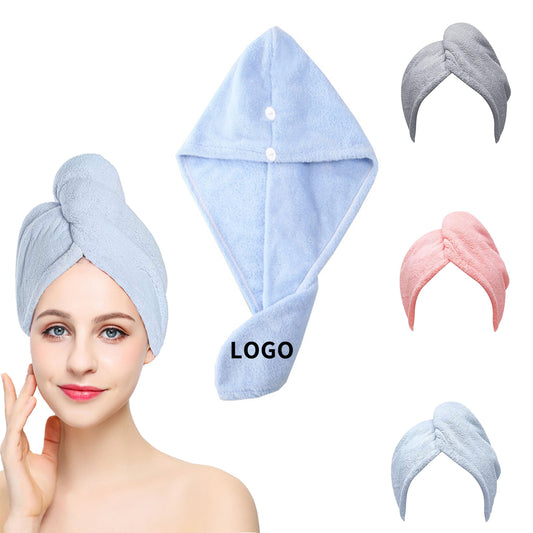 Branded Microfiber Quick-Dry Hair Towel