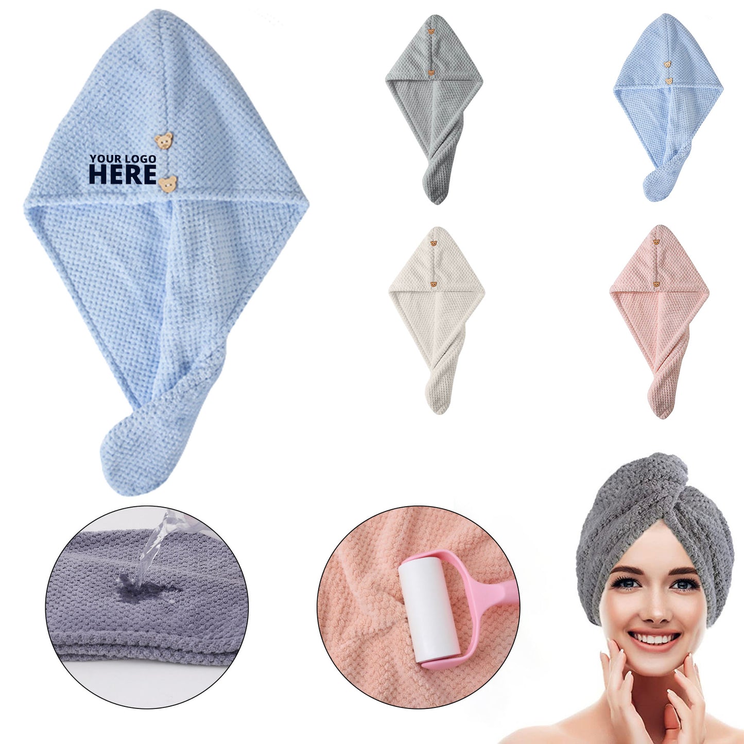 Quick-Dry Microfiber Hair Towel Wrap