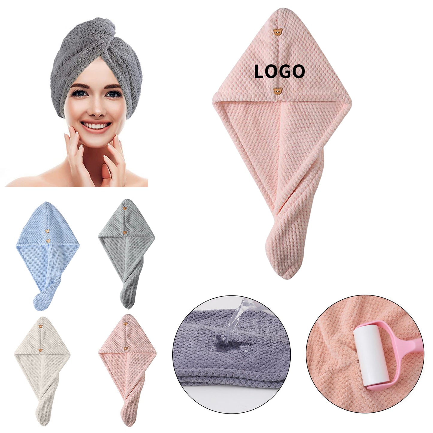 Quick-Dry Microfiber Hair Towel Wrap