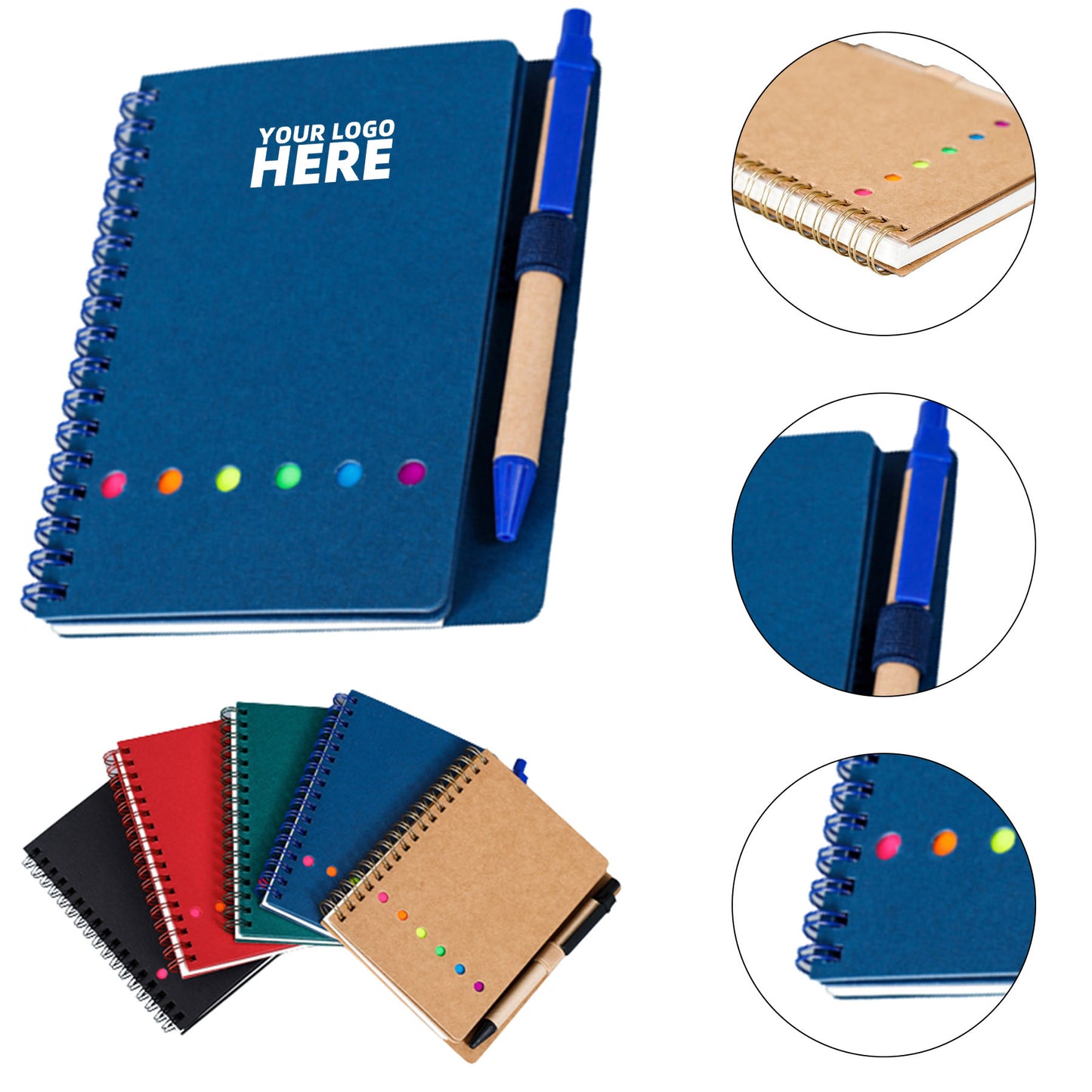 Custom-Branded Spiral Notebook and Pen Combo