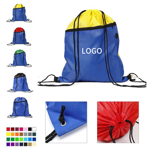 Zippered Drawstring Sport Pack - Green