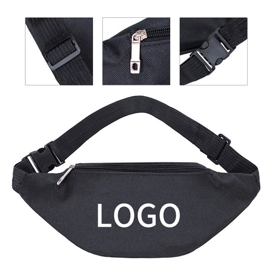 Sleek Zippered Waist Pouch - Black
