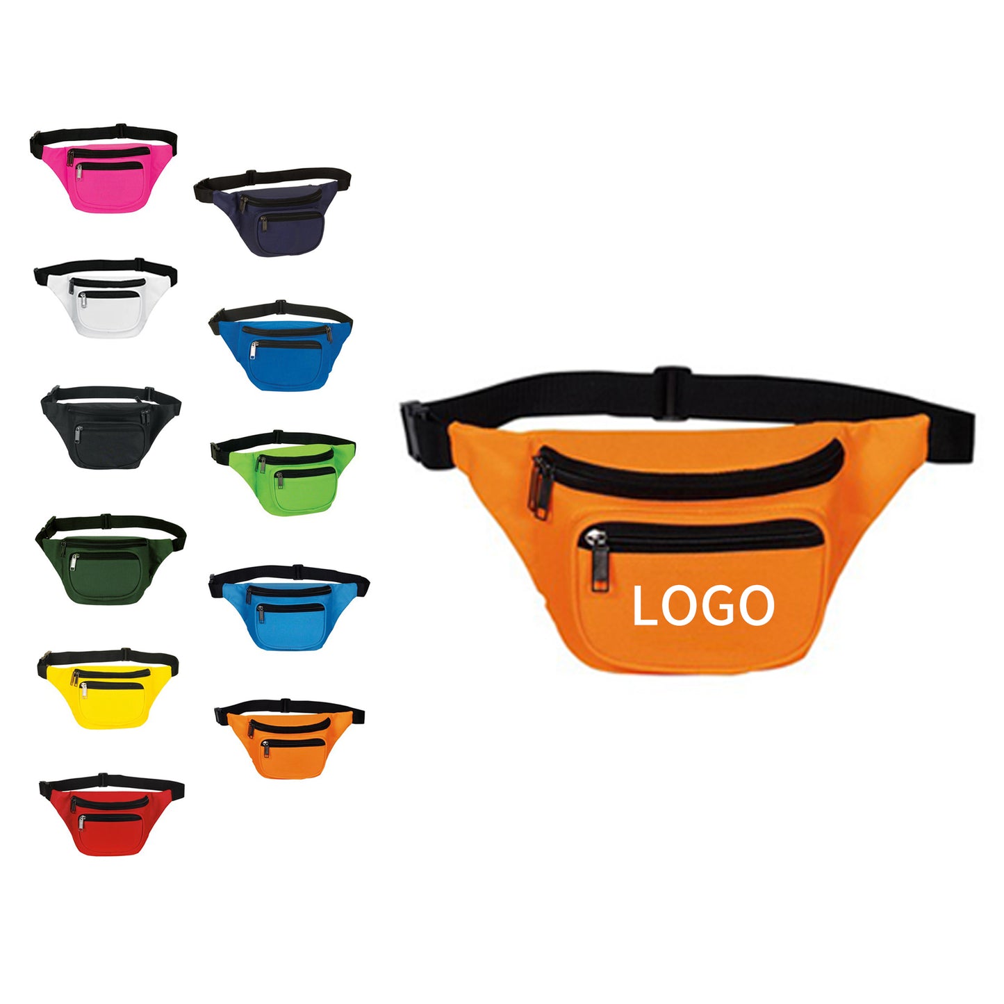 Triple-Compartment Waist Pouch