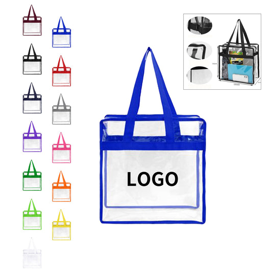 Transparent Event-Compliant Tote with Zipper - Purple