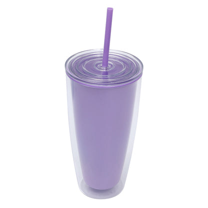 Double Wall Insulated Tumbler with Straw and Lid