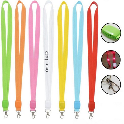 Glowing Flat Lanyard with Badge Holder