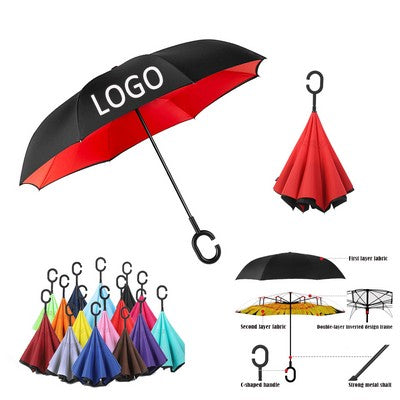 Reverse Umbrella with C-Shaped Handle