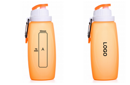 Foldable Silicone Water Bottle - Gray Black