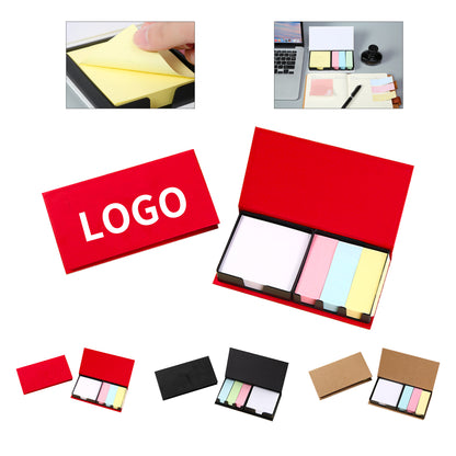 2-in-1 Sticky Note Set with Bookmark - Red