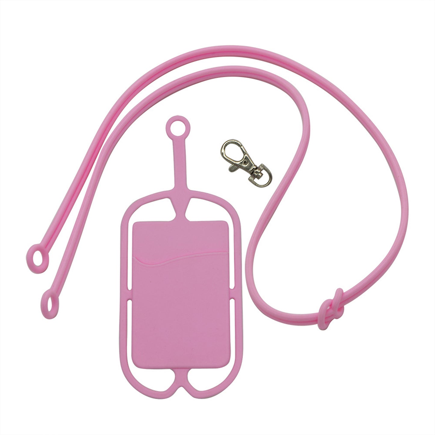 Neck Phone Holder w/Card Pocket and Silicone Neck Strap